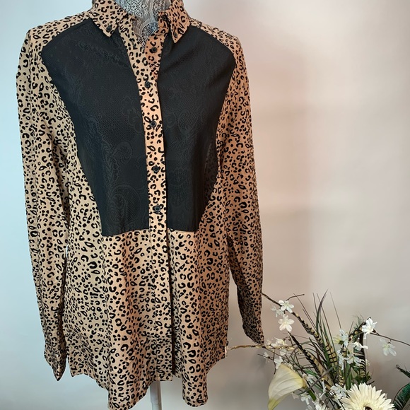 NWT One Teaspoon Leopard Print Blouse - Picture 7 of 8